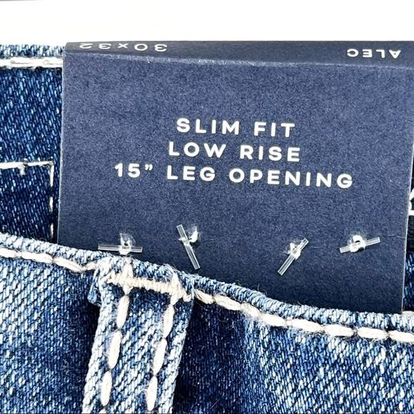 BKE Men's Alec Straight Leg Slim Low Rise Ripped Jeans - various sizes - Picture 6 of 7